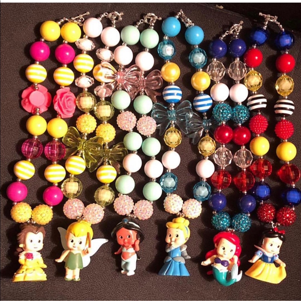 Disney princess bubblegum necklaces